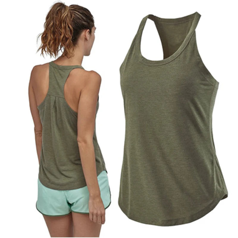 Women's Yoga Workout Sleeveless Tank Top Sexy Cross Hollow Racerback Sport Vest Soft Breathable Pullover