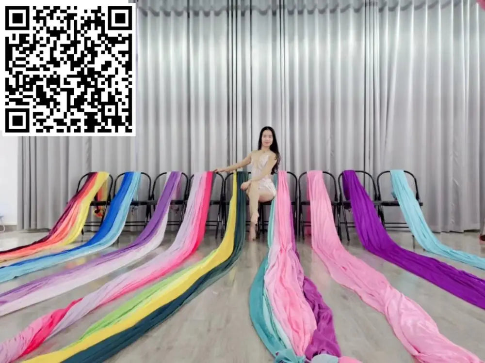 Multicolour Yoga hammock Flying Swing 5m fabrics Yoga Belts For the yoga Exercise Air Swing Bed Trapeze Yoga studio
