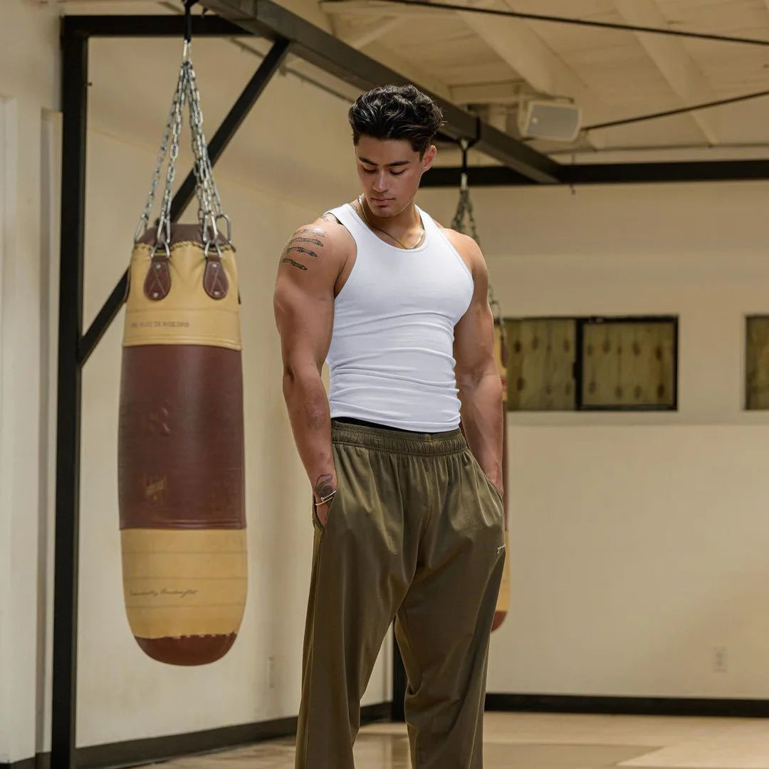 High Stretch Striped Thread American Tight Sports Vest For Men 2024 Summer Running I-shape Speed Dry Fitness Sleeveless Top