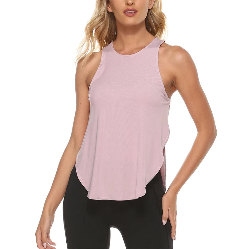 Yoga Shirt Women Gym Shirt Quick Dry Sports Shirts Cross Back Gym Top Women's Fitness Shirt Sleeveless Sports Top