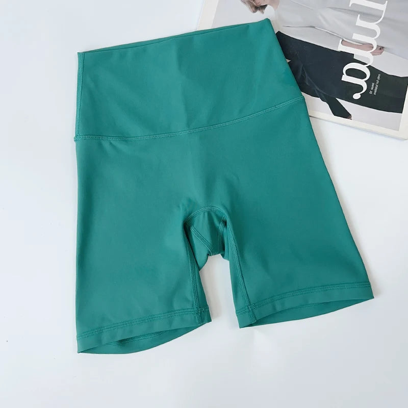 Women's Sports Yoga Shorts with High Waist, Hip Lift, Fitness, Running, Cycling, 4-point Shorts, Quick Drying