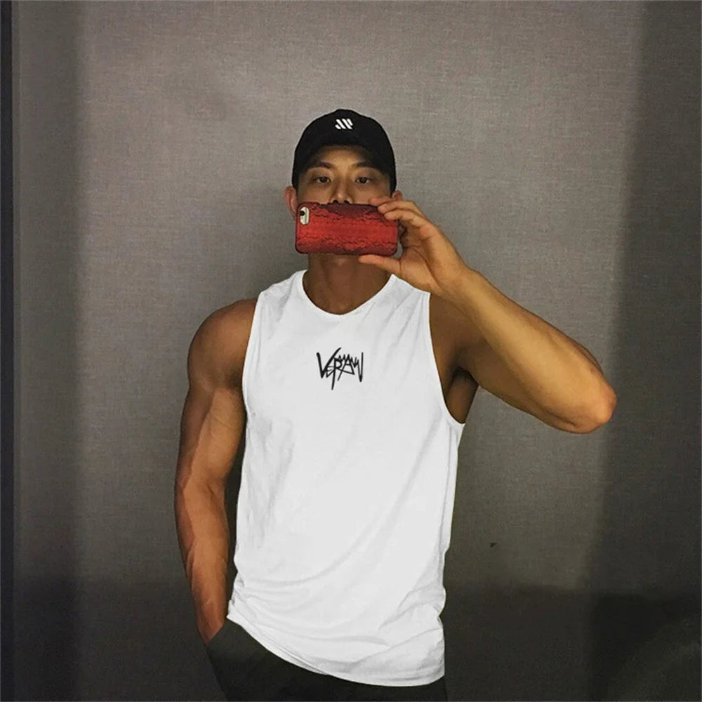 2026 Mens fitness gyms Tank top men Fitness sleeveless shirt Male mesh breathable Sports vest Undershirt
