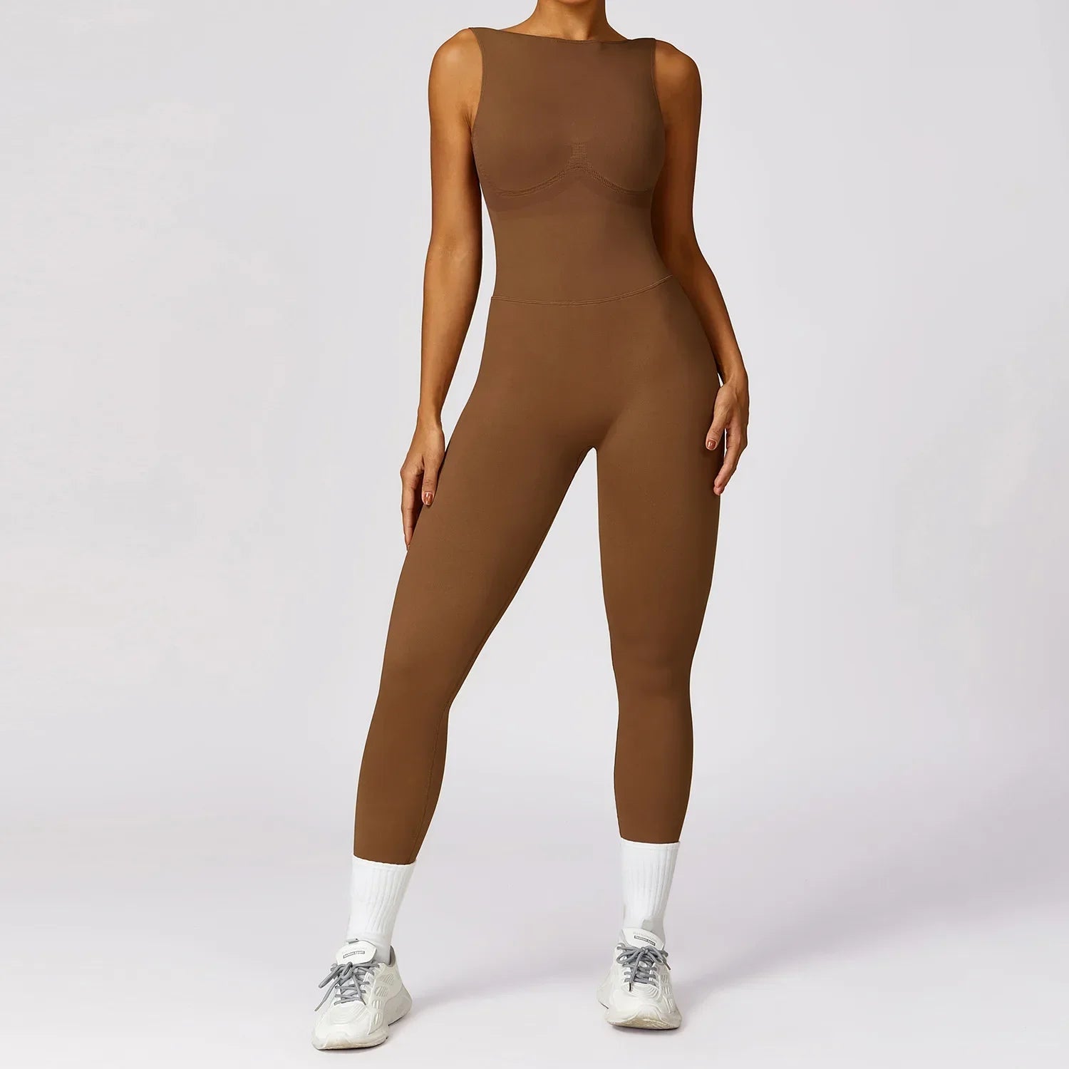 Backless Yoga Jumpsuit Push Up Fitness Leggings Bodysuit Solid One-piece Workout Yoga Suit Sportswear