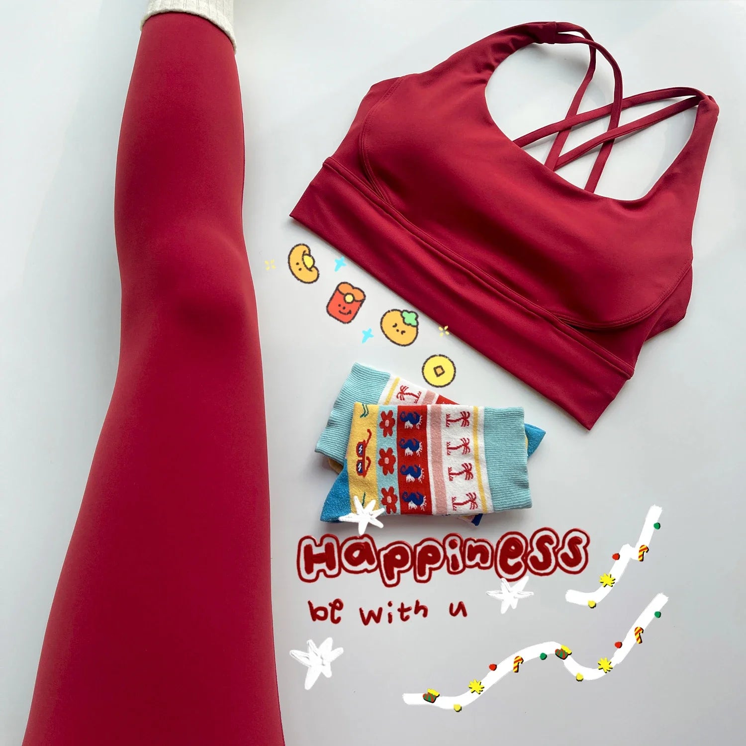 New 2 Piece Yoga Sets Cross Back Sports Bra High-Waisted Hip Lift Yoga Leggings Cycling Running Leisure Fitness Yoga