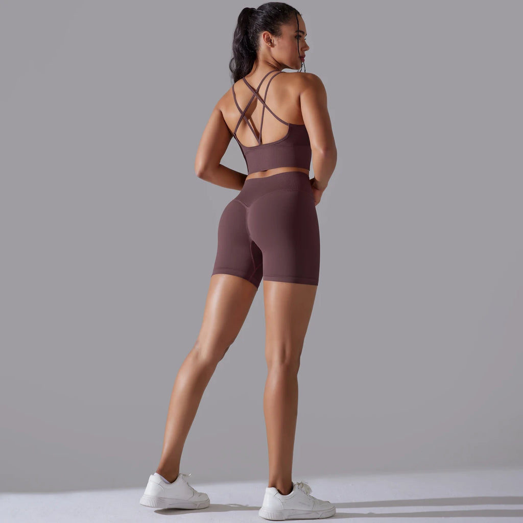 2 piece Sexy Yoga Sets Women's Tracksuit Seamless Sport Suit Running Workout Sportswear