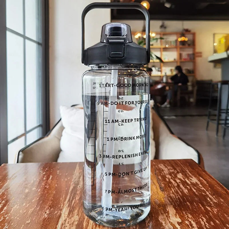 Vital Journey 2 Liter Motivational Water Bottle with Time Marker. Stay Hydrated. Stay On Track. Build a healthier daily routine with the Vital Journey Motivational Water bottle. Designed with Time Markers and easy-carry handl
