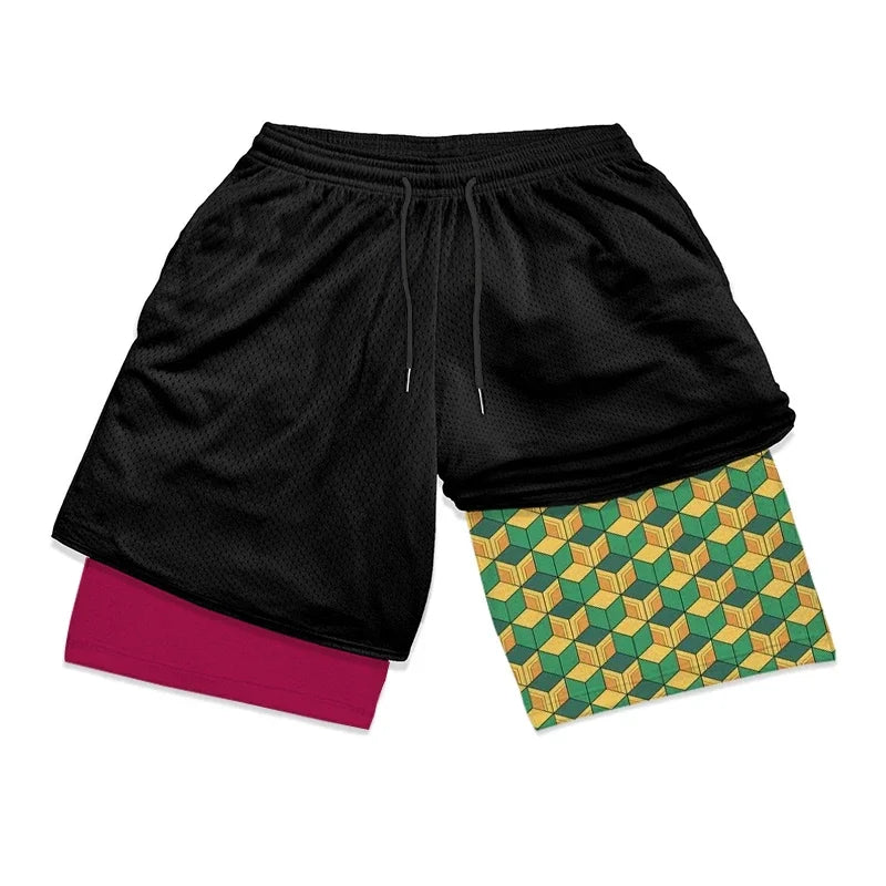 Summer Men's Gym Shorts Fitness Running Training Sports Shorts Quick Dry Double Layer Workout Gym Sports Jogging Men's Shorts