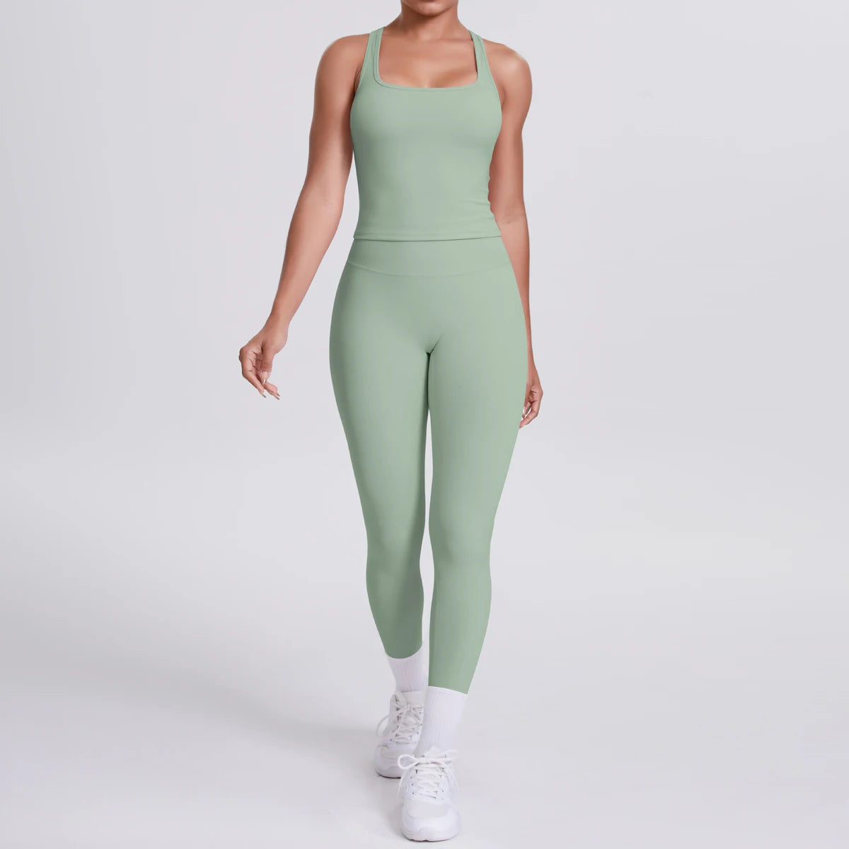 Yoga Top Set Fitness Gym Suit Training Sleeveless Sport Gym Tops Crossover Back Sports Underwear Tummy Control Slimming