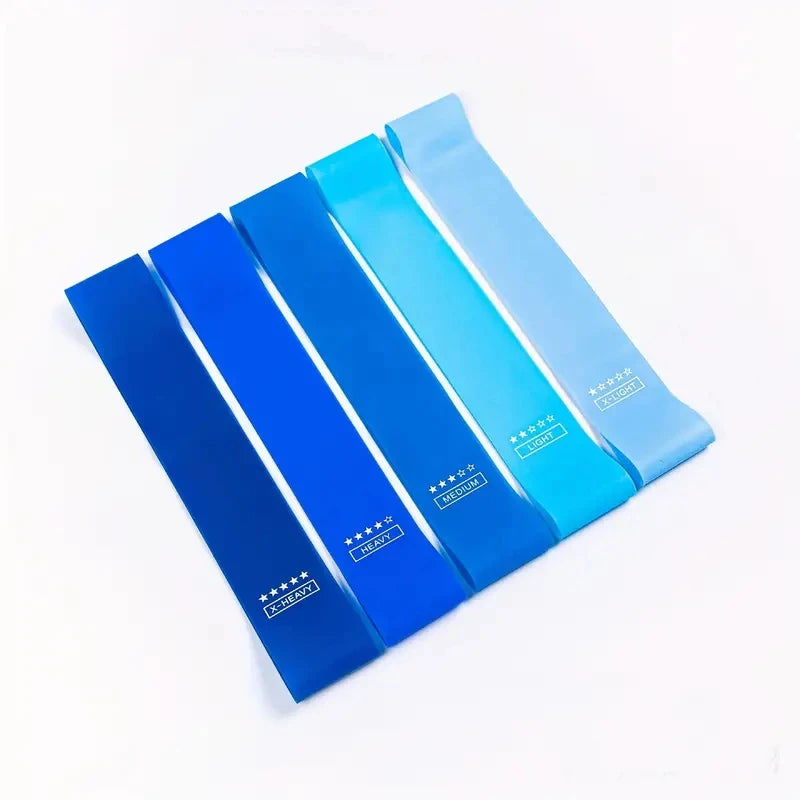 5-piece portable gradient resistance band yoga/fitness/Pilates triple strength trainer stackable colorful fitness band women's s