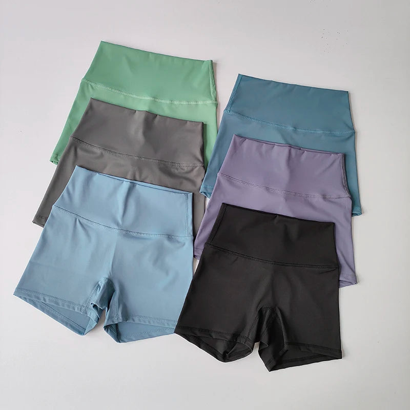 Yoga Sports Shorts Shorts Tight Fitting Elastic Three Part Pants Nude Feeling High Waist Hip Lifting Quick Drying