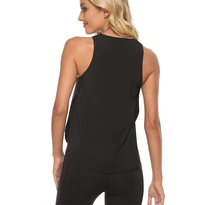 Yoga Shirt Women Gym Shirt Quick Dry Sports Shirts Cross Back Gym Top Women's Fitness Shirt Sleeveless Sports Top