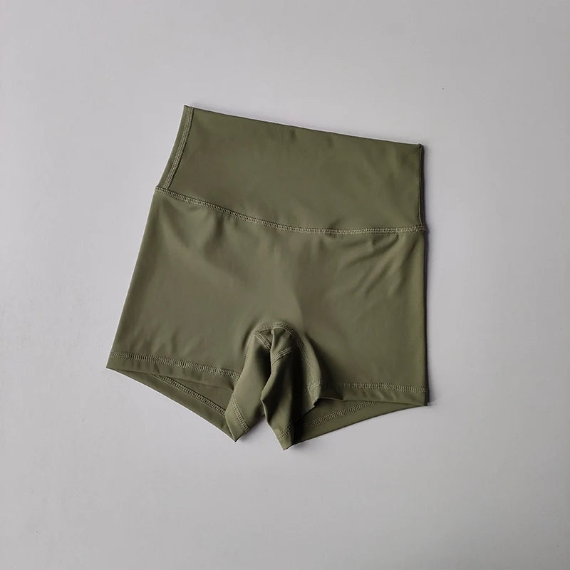 Yoga Sports Shorts Shorts Tight Fitting Elastic Three Part Pants Nude Feeling High Waist Hip Lifting Quick Drying