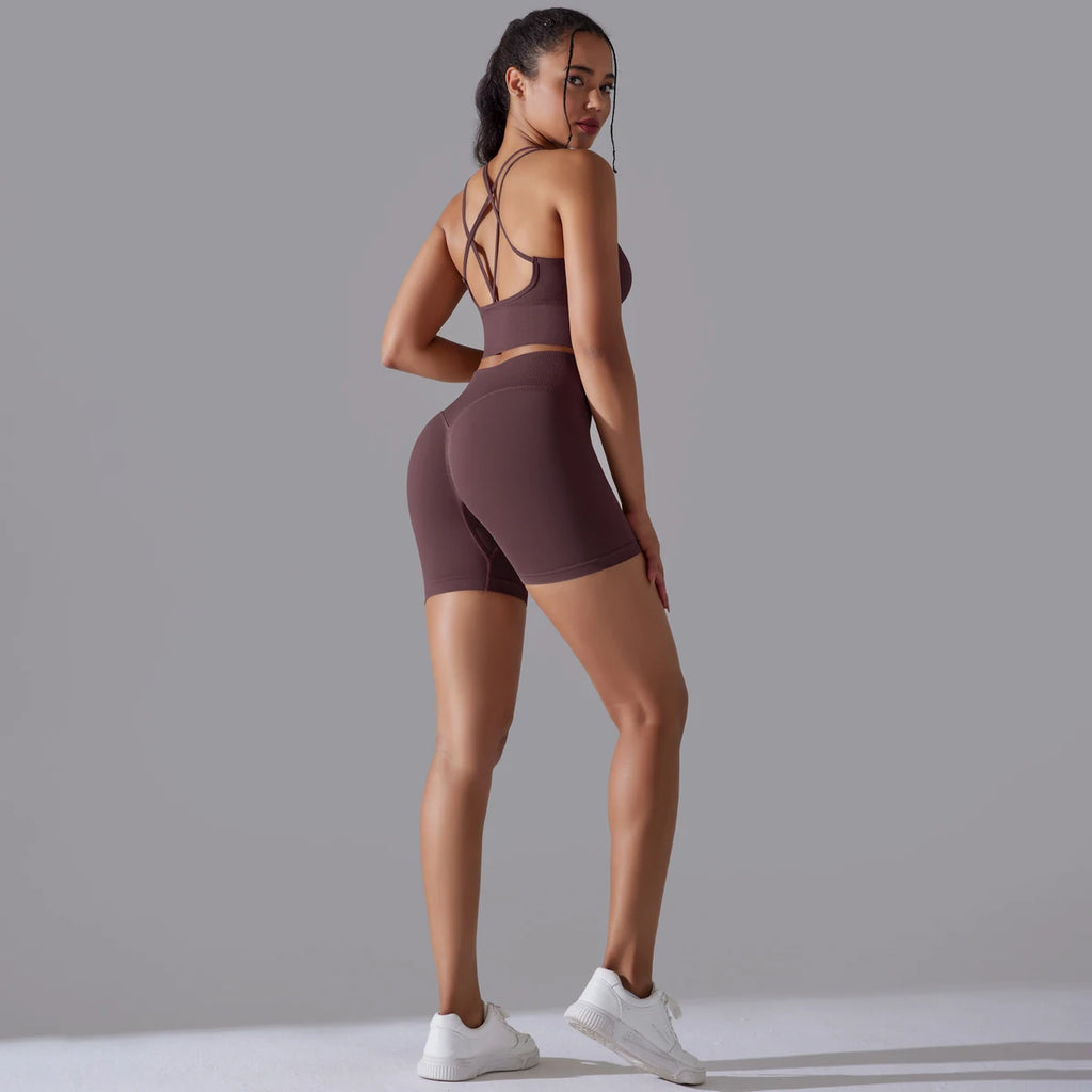2 piece Sexy Yoga Sets Women's Tracksuit Seamless Sport Suit Running Workout Sportswear