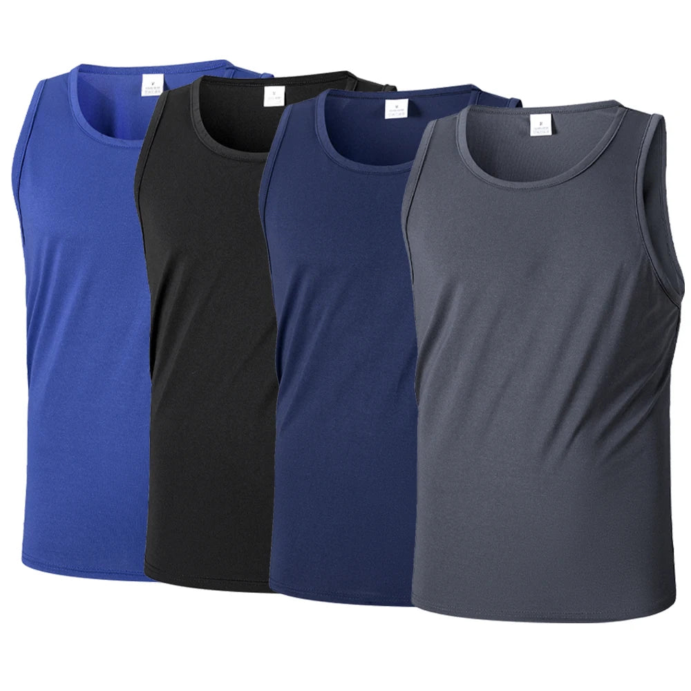 Summer Men's Tight Vest Fitness Training Sleeveless Basic Elastic Tank Top Male Fitness Sports Vest T-shirt Clothing