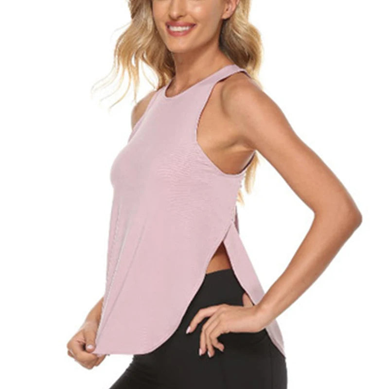Yoga Shirt Women Gym Shirt Quick Dry Sports Shirts Cross Back Gym Top Women's Fitness Shirt Sleeveless Sports Top
