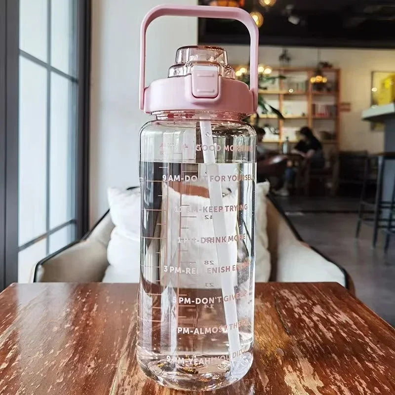 Vital Journey 2 Liter Motivational Water Bottle with Time Marker. Stay Hydrated. Stay On Track. Build a healthier daily routine with the Vital Journey Motivational Water bottle. Designed with Time Markers and easy-carry handl