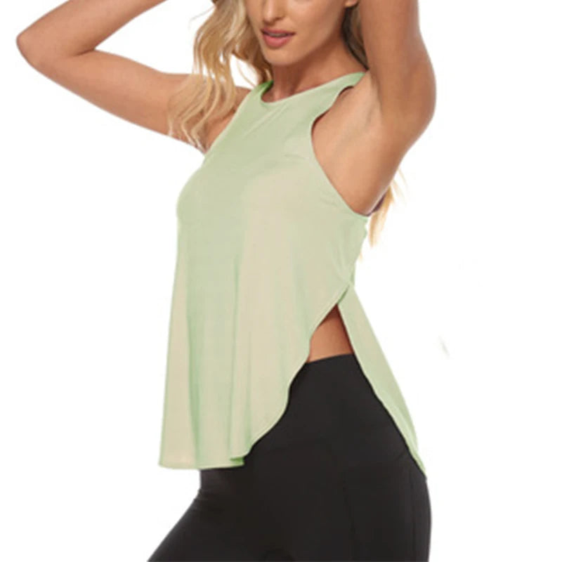 Yoga Shirt Women Gym Shirt Quick Dry Sports Shirts Cross Back Gym Top Women's Fitness Shirt Sleeveless Sports Top