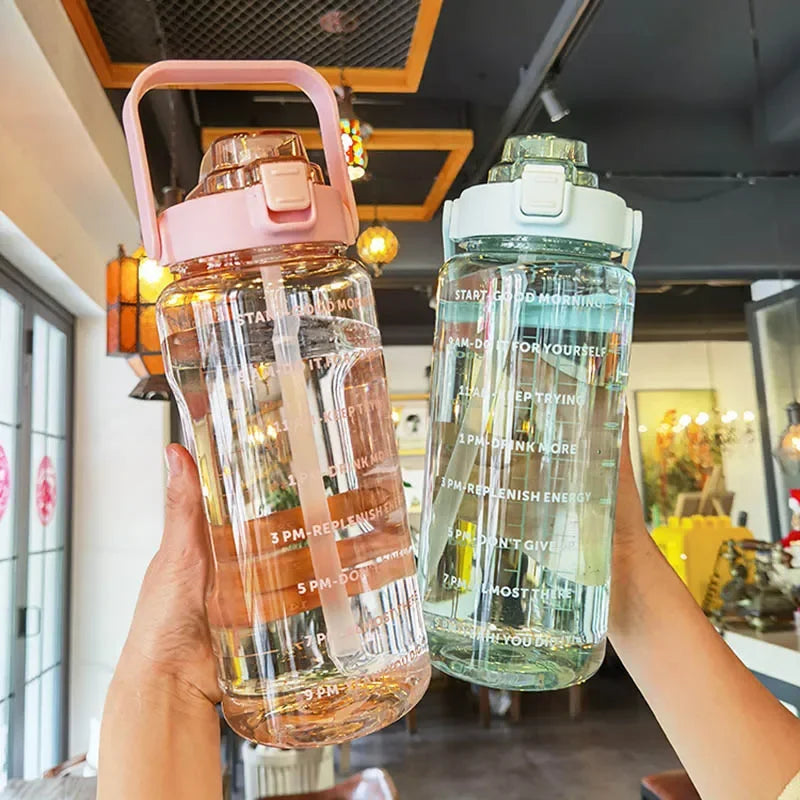 Vital Journey 2 Liter Motivational Water Bottle with Time Marker. Stay Hydrated. Stay On Track. Build a healthier daily routine with the Vital Journey Motivational Water bottle. Designed with Time Markers and easy-carry handl