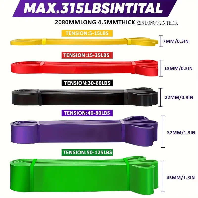 2026 New Fitness Resistance Band Tough Latex Elastic Pull-Ups Auxiliary Band Exercise Strengthening Train Fitness Equipment 1Pc
