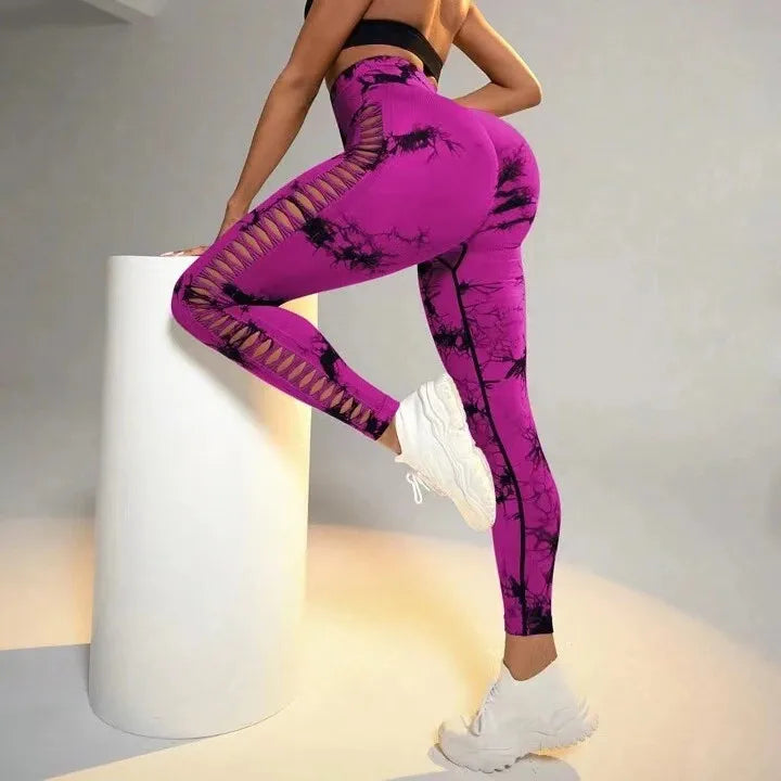 Sexy Hollow Black  Seamless Leggings Women Fitness Leggings Gym Yoga Pants High Waist Yoga Pants Sports Female Clothing