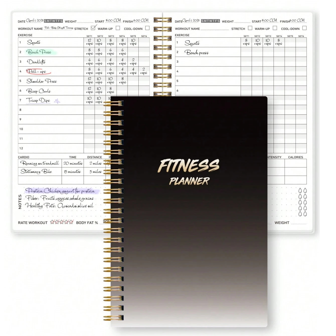 Vital Journey Fitness Planner.  
Features:
✓ Time marker reminders
✓ Leak-resistant design
✓ Easy carry handle
✓ Lightweight and reusable
✓ Perfect for home, work, gym, and travel

Make hydration part of your everyd