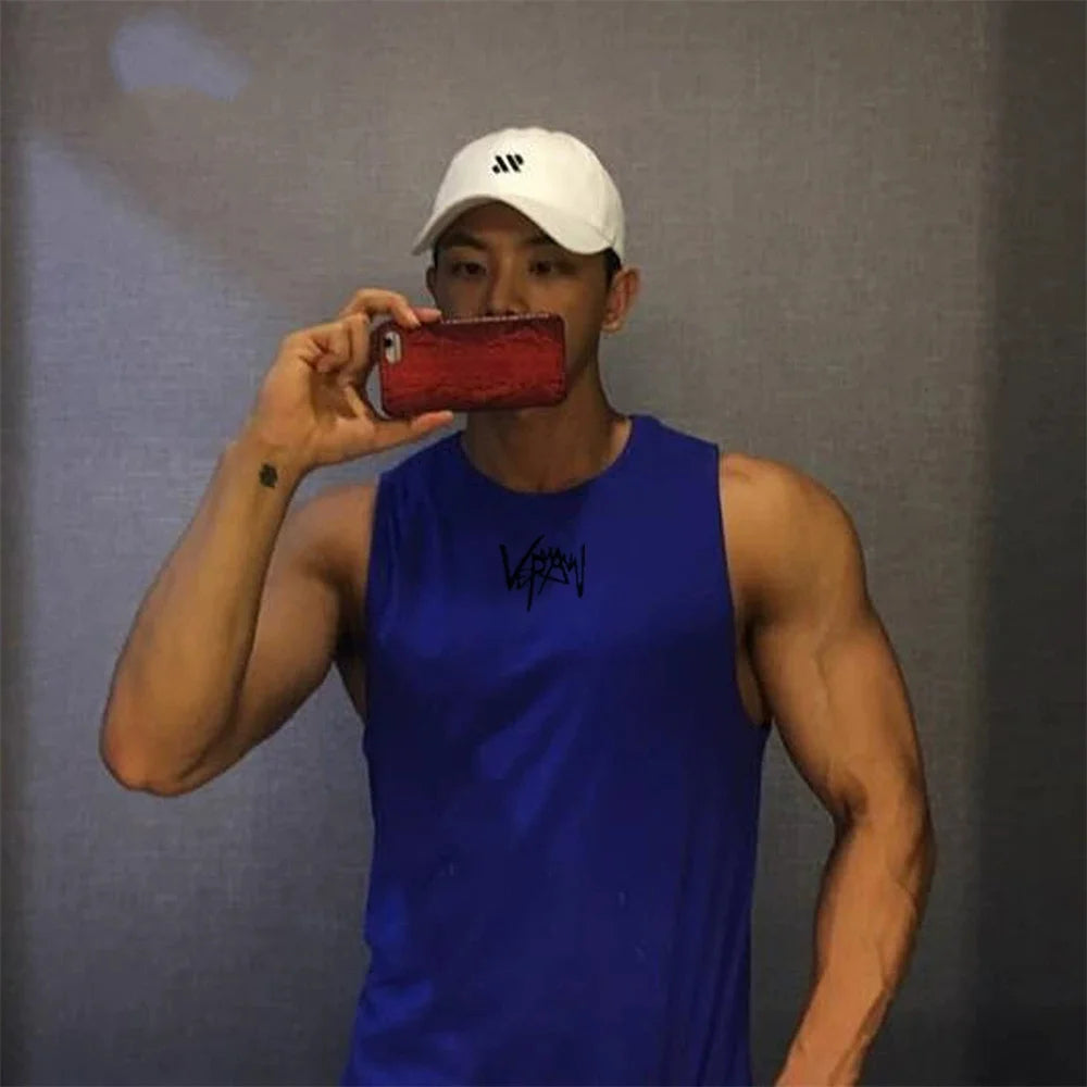 2026 Mens fitness gyms Tank top men Fitness sleeveless shirt Male mesh breathable Sports vest Undershirt