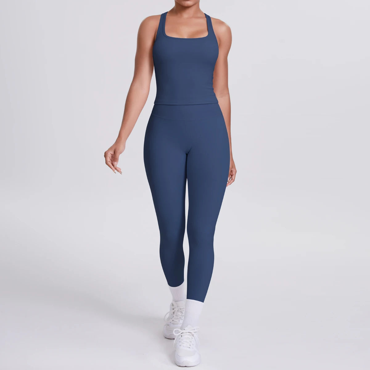 Yoga Top Set Fitness Gym Suit Training Sleeveless Sport Gym Tops Crossover Back Sports Underwear Tummy Control Slimming