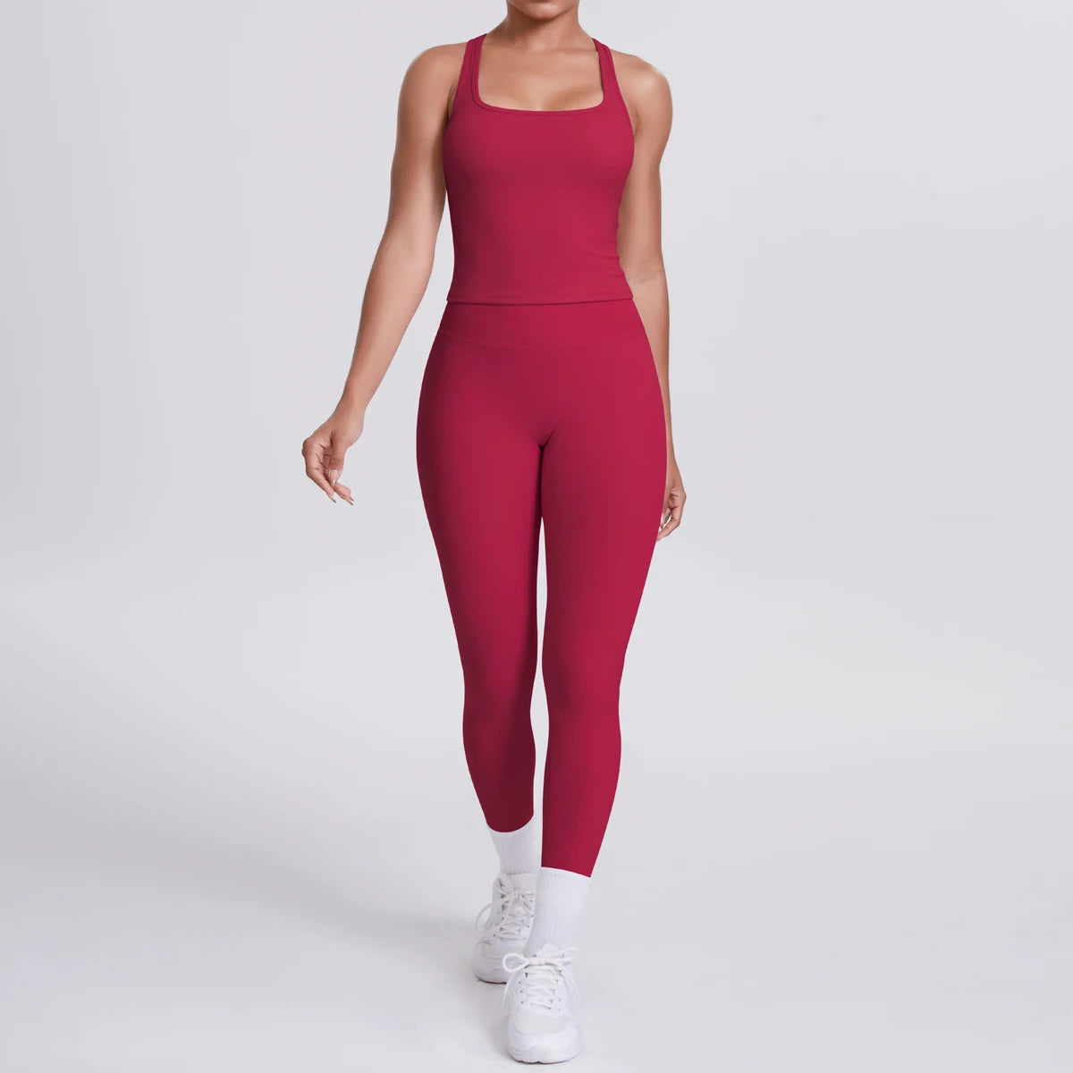 Yoga Top Set Fitness Gym Suit Training Sleeveless Sport Gym Tops Crossover Back Sports Underwear Tummy Control Slimming