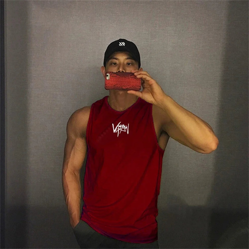 2026 Mens fitness gyms Tank top men Fitness sleeveless shirt Male mesh breathable Sports vest Undershirt