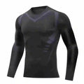 Men's tight warm long-sleeved trousers suit for autumn and winter men's fitness pants shirt running yoga athletes' sport