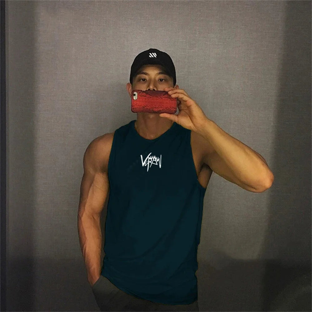2026 Mens fitness gyms Tank top men Fitness sleeveless shirt Male mesh breathable Sports vest Undershirt