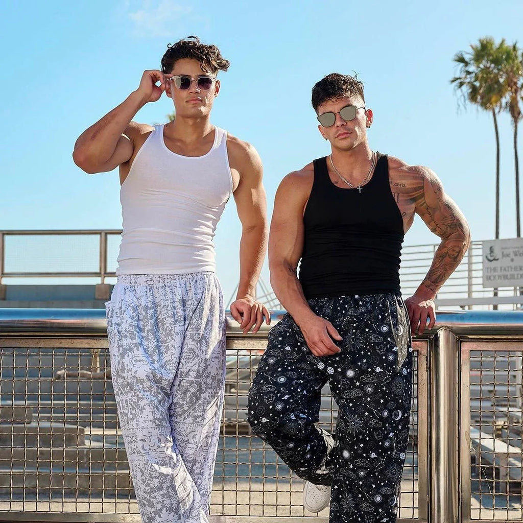 High Stretch Striped Thread American Tight Sports Vest For Men 2024 Summer Running I-shape Speed Dry Fitness Sleeveless Top