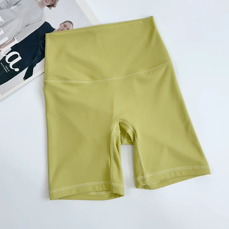 Women's Sports Yoga Shorts with High Waist, Hip Lift, Fitness, Running, Cycling, 4-point Shorts, Quick Drying