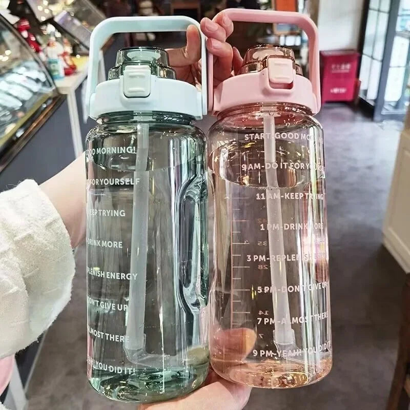Vital Journey 2 Liter Motivational Water Bottle with Time Marker. Stay Hydrated. Stay On Track. Build a healthier daily routine with the Vital Journey Motivational Water bottle. Designed with Time Markers and easy-carry handl
