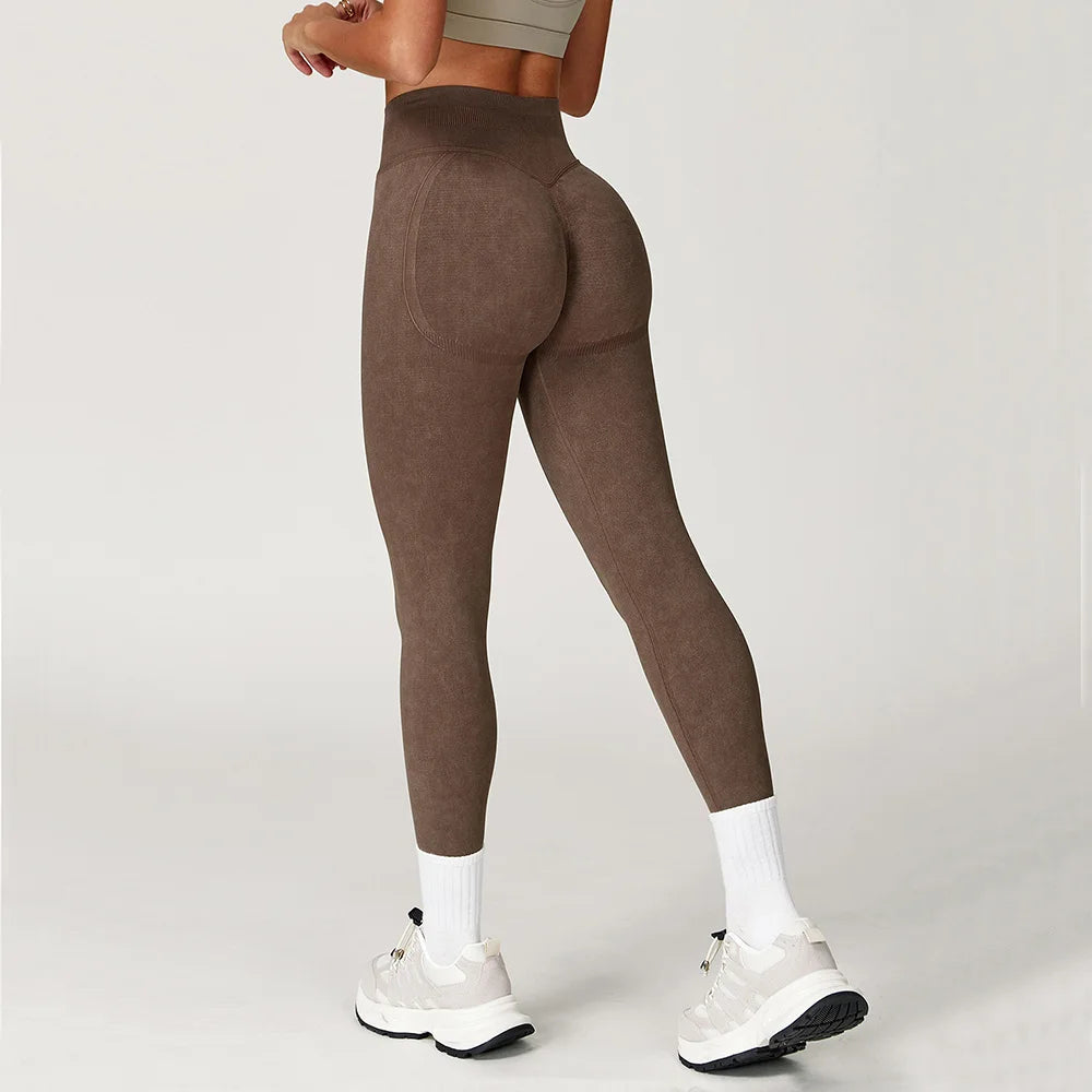 Yoga Pants, Impact Leggings for Women, Seamless Sports Yoga Pants, High-Waisted Ribbed Gym Wear, Fitness Training Clothes
