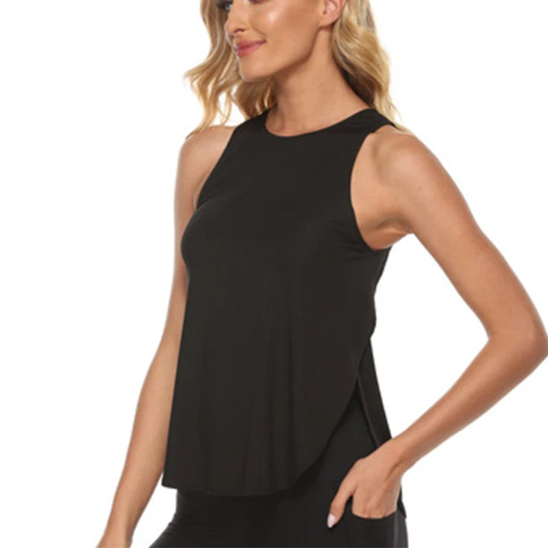 Yoga Shirt Women Gym Shirt Quick Dry Sports Shirts Cross Back Gym Top Women's Fitness Shirt Sleeveless Sports Top