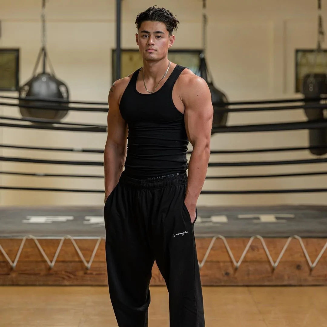 High Stretch Striped Thread American Tight Sports Vest For Men 2024 Summer Running I-shape Speed Dry Fitness Sleeveless Top