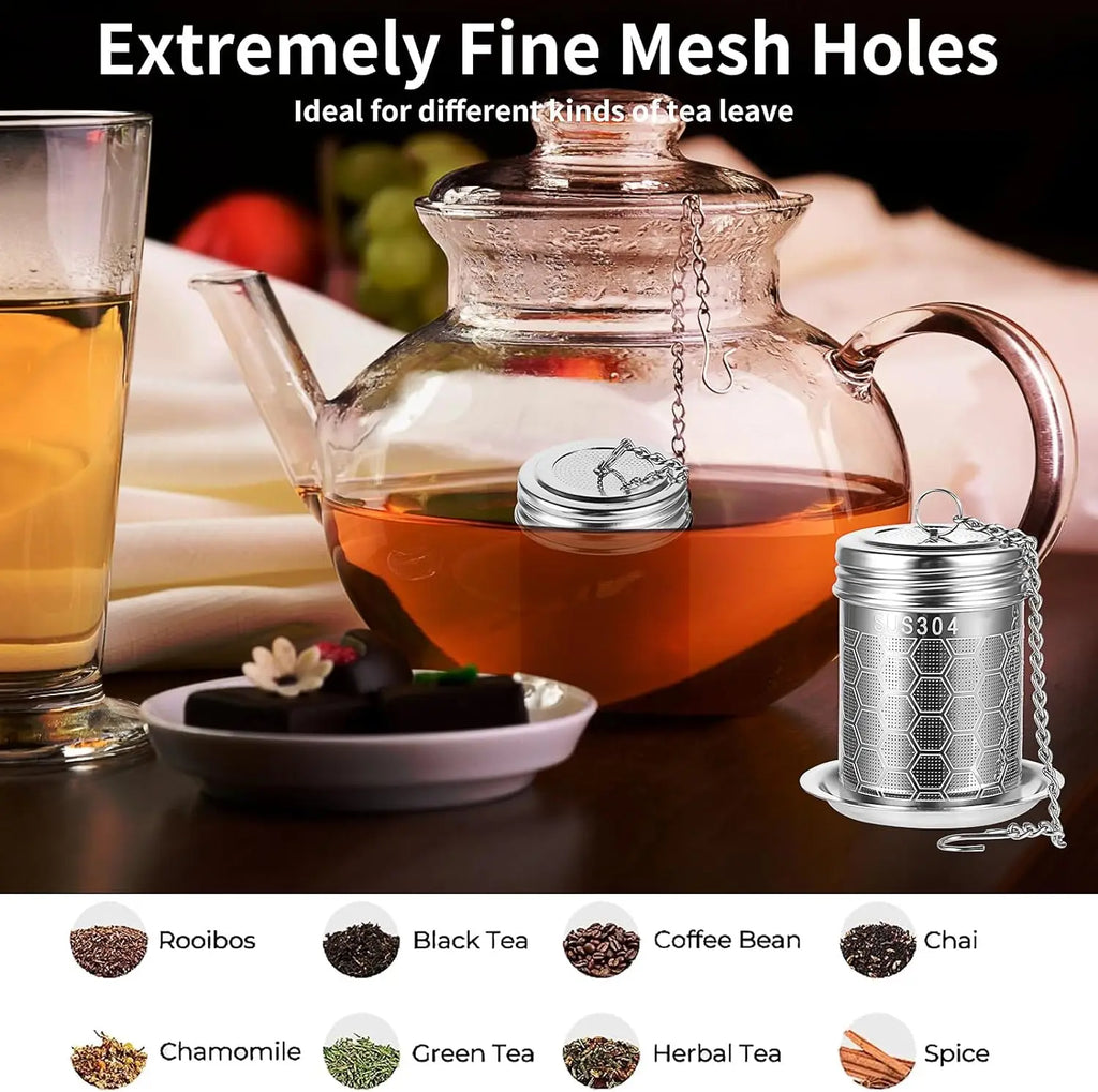 304 Stainless Steel Tea Strainers Set: Extra Fine Mesh Tea Infuser for Loose Leaf Tea Strainers