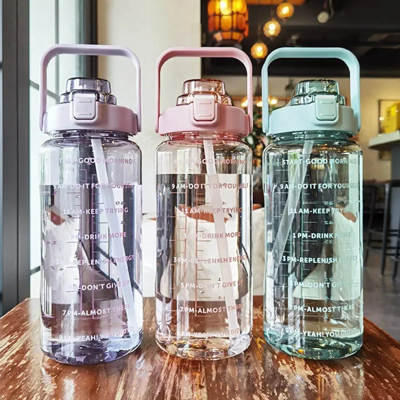 Vital Journey 2 Liter Motivational Water Bottle with Time Marker. Stay Hydrated. Stay On Track. Build a healthier daily routine with the Vital Journey Motivational Water bottle. Designed with Time Markers and easy-carry handl