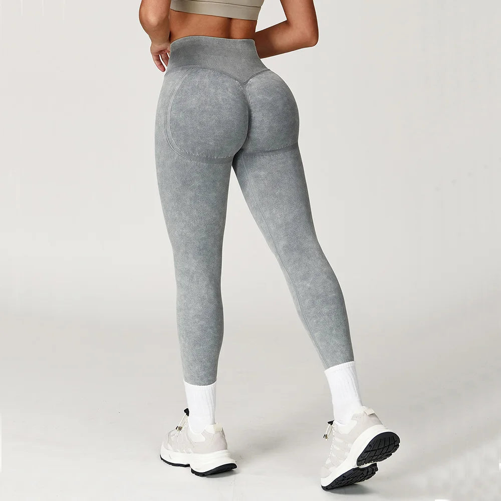 Yoga Pants, Impact Leggings for Women, Seamless Sports Yoga Pants, High-Waisted Ribbed Gym Wear, Fitness Training Clothes
