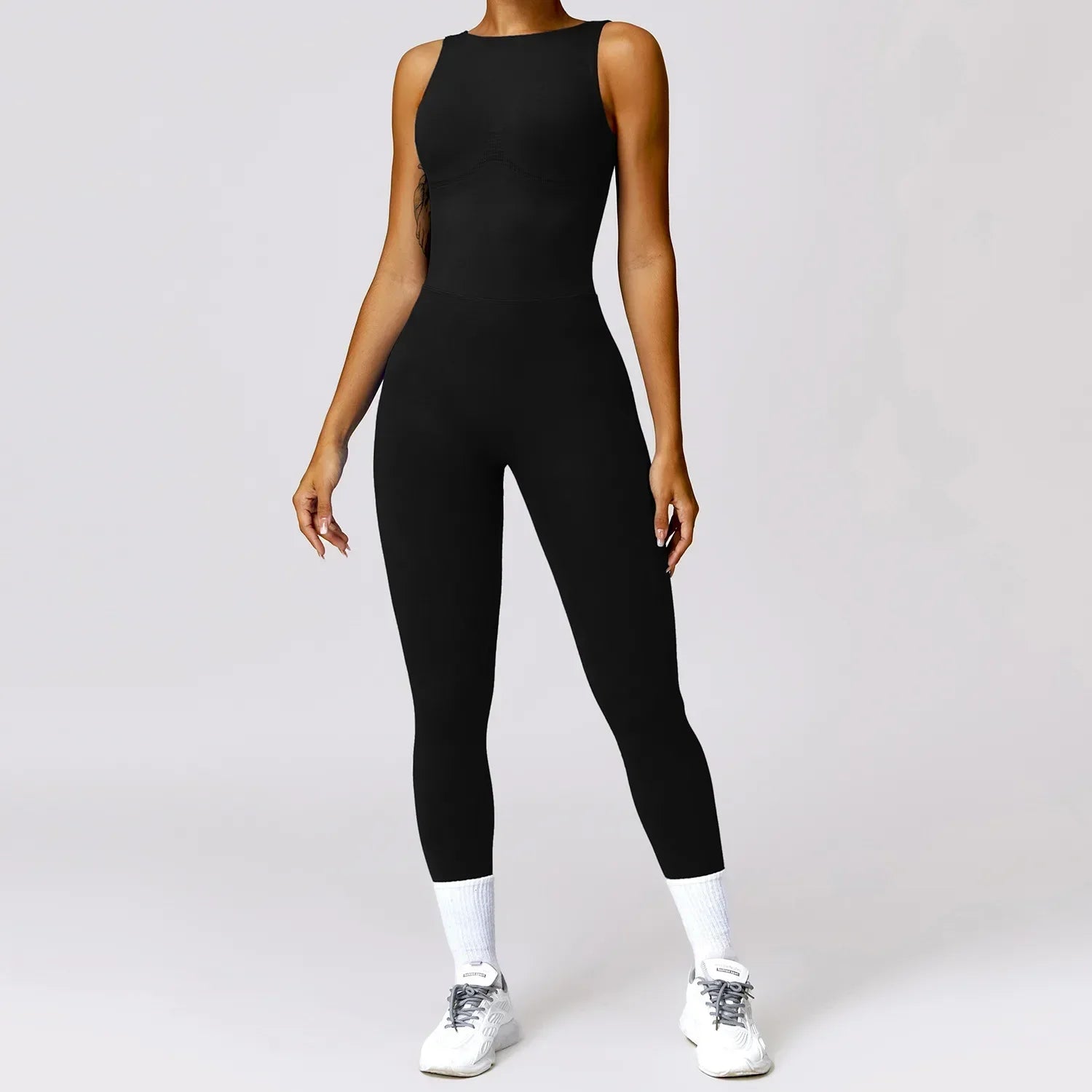Backless Yoga Jumpsuit Push Up Fitness Leggings Bodysuit Solid One-piece Workout Yoga Suit Sportswear