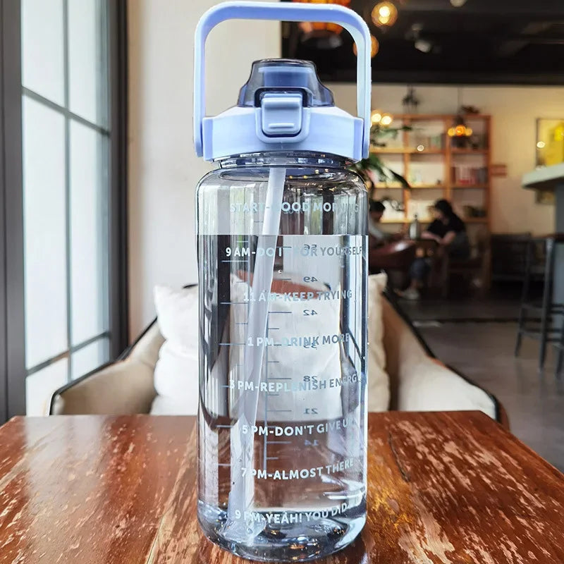 Vital Journey 2 Liter Motivational Water Bottle with Time Marker. Stay Hydrated. Stay On Track. Build a healthier daily routine with the Vital Journey Motivational Water bottle. Designed with Time Markers and easy-carry handl