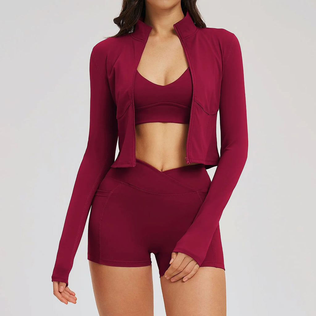 3 Pieces Set For Woman New Yoga Set Feel Casual Fitness Clothing Set Gym Clothes Woman Outdoor Running Sports Three Piece Set