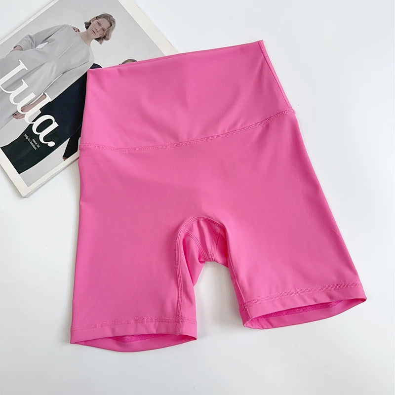 Women's Sports Yoga Shorts with High Waist, Hip Lift, Fitness, Running, Cycling, 4-point Shorts, Quick Drying