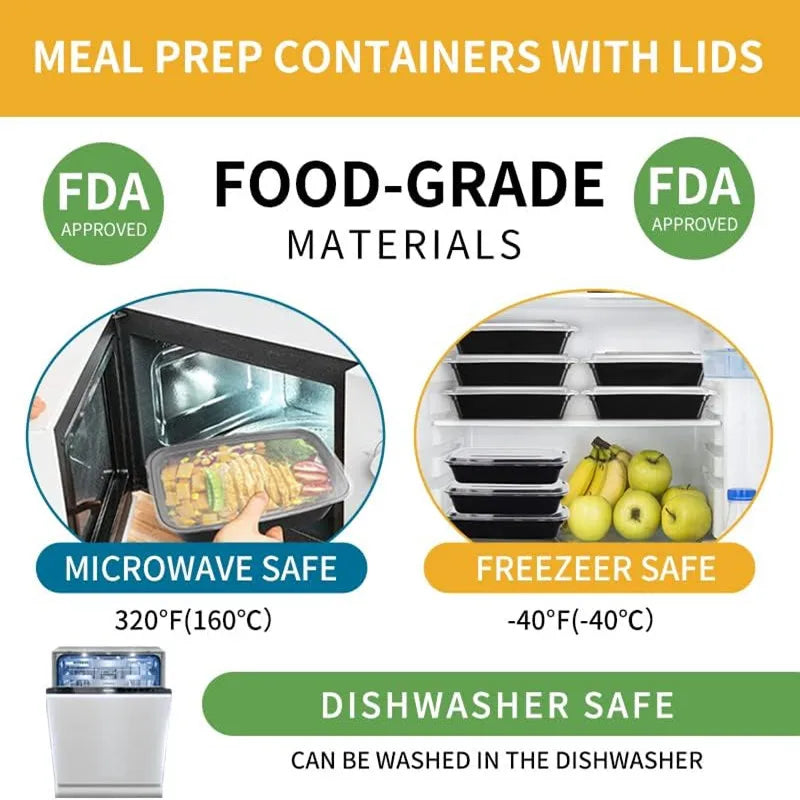 Vital Journey
15-Pack Meal Prep Containers – Microwave & Freezer Safe
Meal Prep Made Easy

Stay organized and prepared with these convenient meal prep containers. Perfect for portion control, healthy meals, and on-the-go ea
