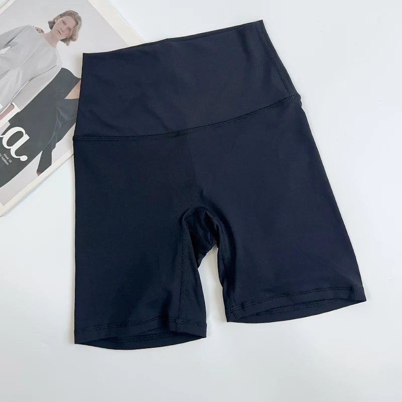 Women's Sports Yoga Shorts with High Waist, Hip Lift, Fitness, Running, Cycling, 4-point Shorts, Quick Drying