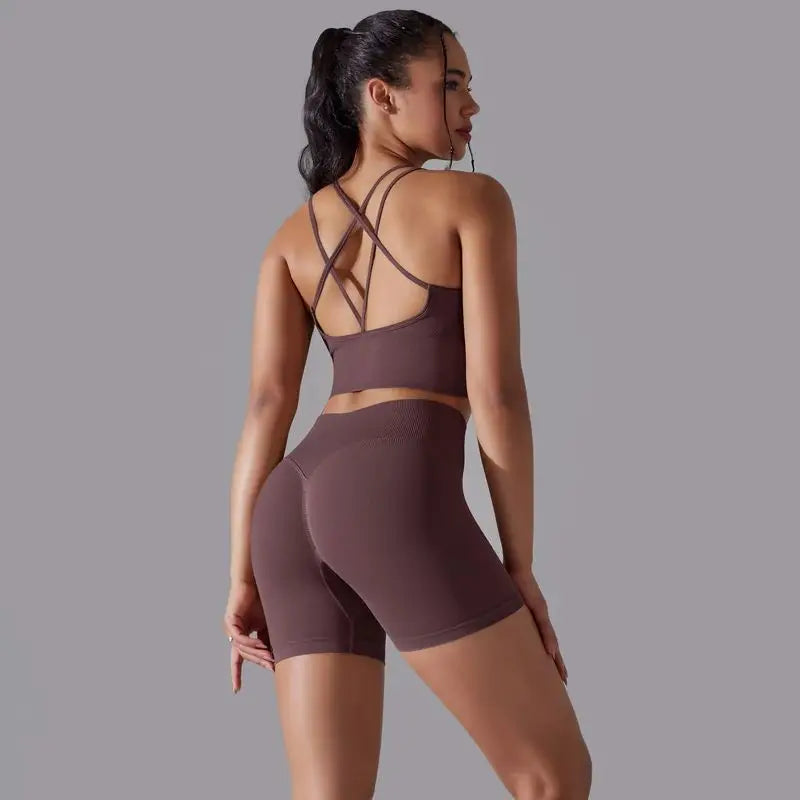 2 piece Sexy Yoga Sets Women's Tracksuit Seamless Sport Suit Running Workout Sportswear